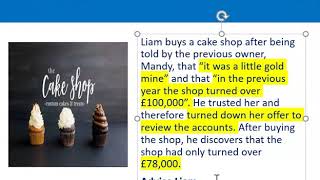 How to apply misrepresentation Liam cupcake scenario [upl. by Maram]