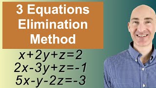 Solving Systems of 3 Equations Elimination [upl. by Ahsietal]