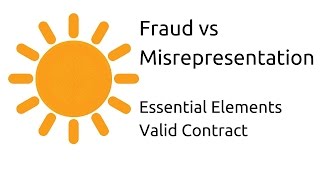 Fraud vs Misrepresentation  Other Essential Elements of a Valid Contract  CA CPT  CS amp CMA [upl. by Koo]